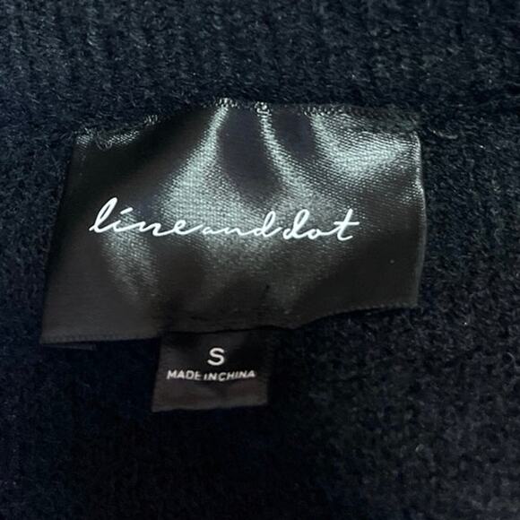 Line & Dot Khloe Black Fleece Fuzzy Boucle Button Down Cardigan Sweater Top Sz S - Picture 5 of 6